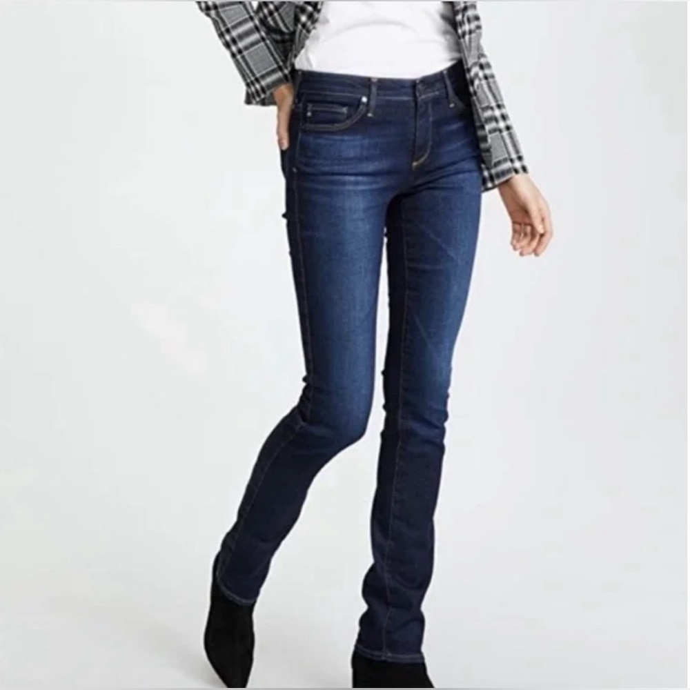 Women’s AG The Harper Essential Straight Jeans, Dark Blue Wash, Sz 26R